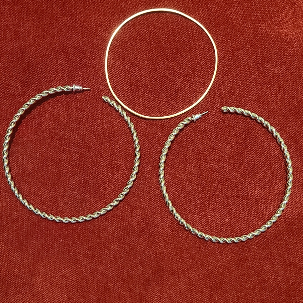 Large Rope Style Hoops - Picture 2 of 2